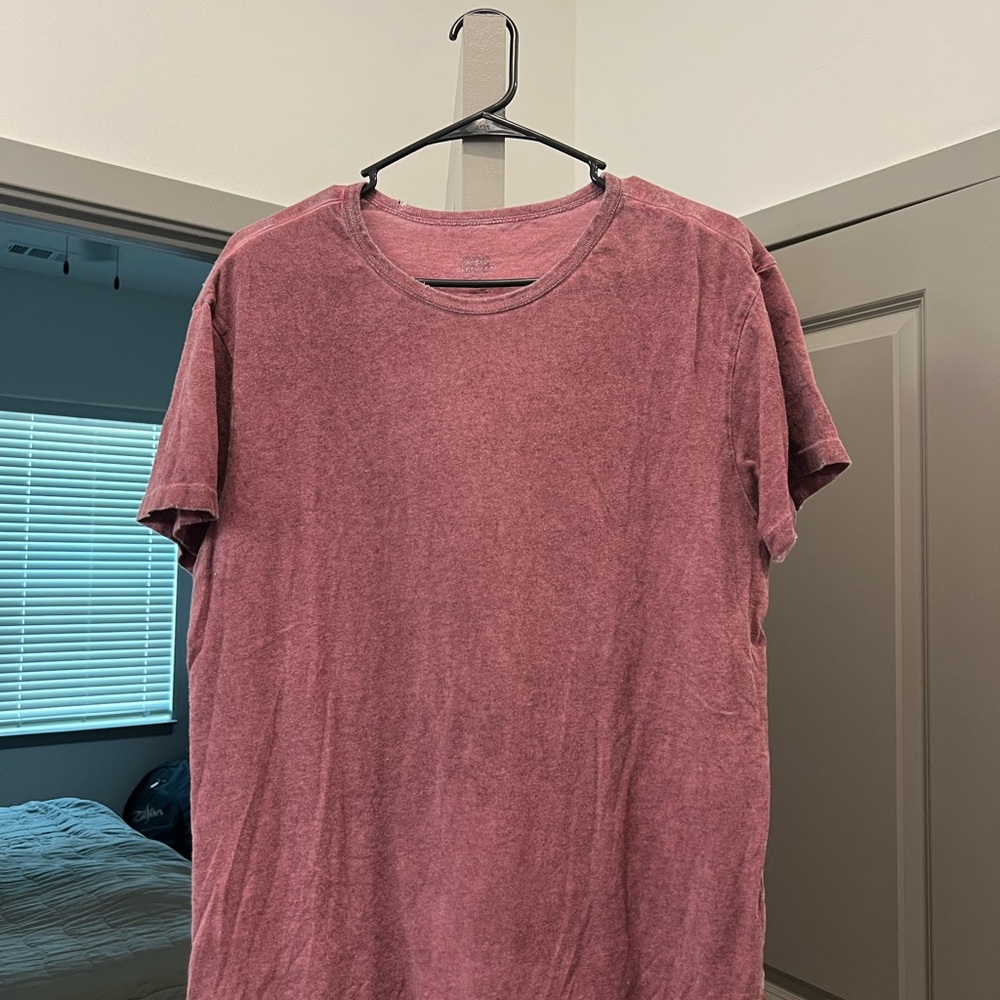 BDG Distressed Red Short Sleeve Tee Casual Shirt